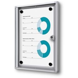 Tableau d'affichage verrouillable showdown scxs1xa4b1 aluminium argenté