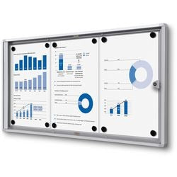 Tableau d'affichage verrouillable showdown scxs3xa4 aluminium argenté