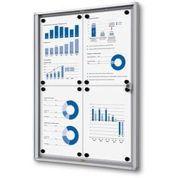 Tableau d'affichage verrouillable showdown scxs4xa4 aluminium argenté
