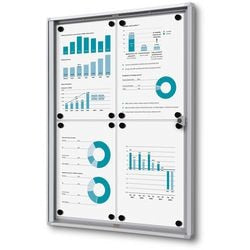 Tableau d'affichage verrouillable showdown scxs4xa4b1 aluminium argenté