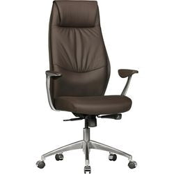 Chaise de bureau amstyle mécanisme synchrone accoudoir réglable en hauteur marron 120kg