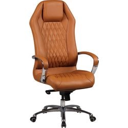 Amstyle chaise de bureau contact permanent accoudoir réglable en hauteur marron 120 kg