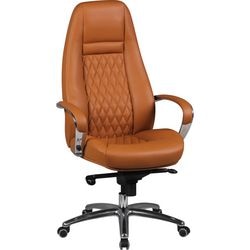 Amstyle chaise de bureau contact permanent accoudoir fixe marron 120 kg