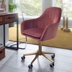 Chaise de bureau amstyle mécanisme de base accoudoir fixe rose 120 kg