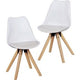 Chaise de salle à manger Wohnling bois, plastique, tissu style scandinave blanc WL5024