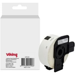 Rouleau d'étiquettes viking dk-11201 frère noir sur blanc