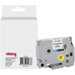 Ruban d'étiquetage Viking Tze-241 Brother noir sur blanc