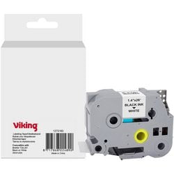 Ruban d'étiquetage Viking Tze-261 Brother noir sur blanc