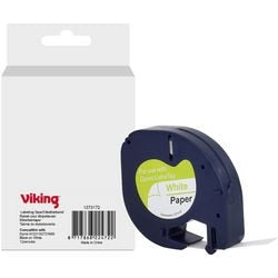 Ruban d'étiquetage viking s0721660 dymo noir sur blanc