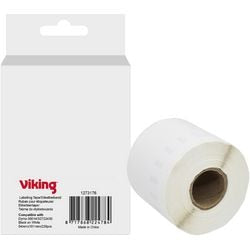 Rouleau d'étiquettes viking s0722430 dymo noir sur blanc