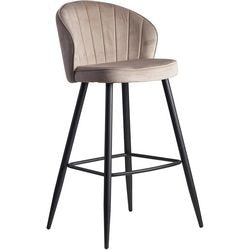 Tabouret de bar Wohnling tissu beige 110 kg 560 x 525 x 1 025 mm