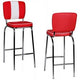Tabouret de bar Wohnling American diner rouge, blanc 110 kg 400 x 380 x 1.100 mm