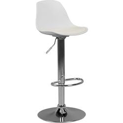 Tabouret de bar amstyle spm2002 cuir artificiel blanc 110 kg 400 x 400 x 1 040 mm
