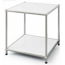 Table d'appoint floordirekt concept blanc épure 400 mm x 400 mm x 460 mm