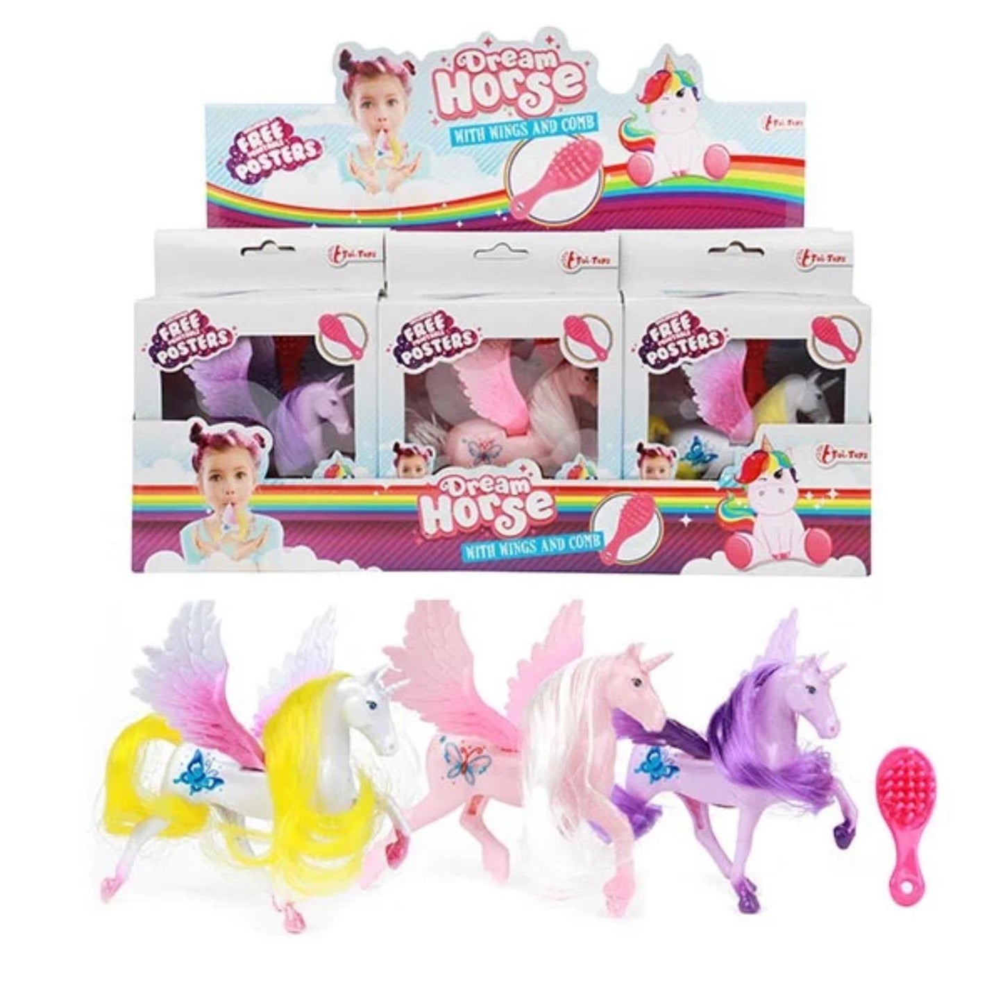 Dream Horse Unicorn jouer la figure PEGASUS avec Brush