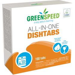 Tablettes pour lave-vaisselle tout-en-un Greenspeed, opération 3 en 1, 100 pièces