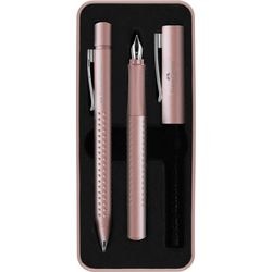Stylo bille et stylo plume Faber-castell - coffret cadeau - grip 2011 - rose pâle - fc-201539