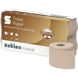 Papier toilette satino 66540 beige doux recyclé 8 rouleaux 250 feuilles