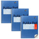 Bloc de lecture pukka métallisé à carreaux bleu 150 pages 3 pièces