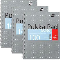 Bloc de lecture pukka gris ligné métallisé 100 pages 3 pièces