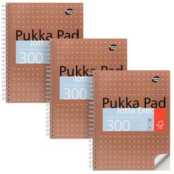 Bloc de lecture pukka métallisé à carreaux bronze 300 pages 3 pièces