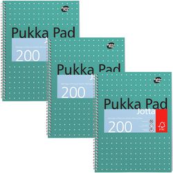 Bloc de lecture pukka métallisé ligné vert 200 pages 3 pièces
