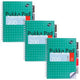 Bloc de lecture pukka métallisé b5 à carreaux vert 200 pages 3 pièces