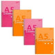 Bloc de lecture pukka essentials a5 assortiment de couleurs à carreaux 160 pages 4 pièces