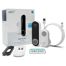 Sonnette vidéo sans fil Arlo 2k avec carillon de caméra, 1 jeu de sonnettes, blanc