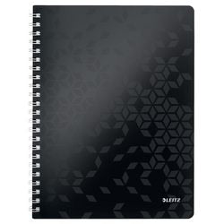 Bloc de lecture leitz wow a4 à carreaux couverture souple perforé noir