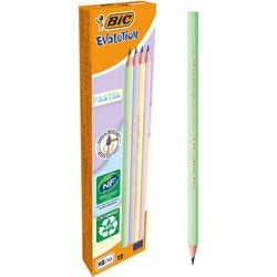 Crayon bic 518307 pointe de crayon vert pastel, jaune pastel, rose pastel, violet pastel
