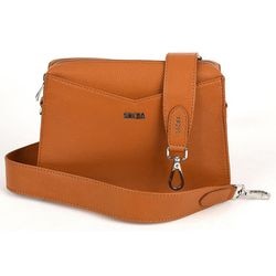 Sac bandoulière socha so-d42 fermeture éclair marron