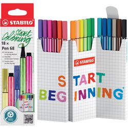 STABILO PEN 68 Set de bureau Démarrer 18 pièces