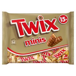 Mini tablette de chocolat twix minis 15 pièces de 20 g