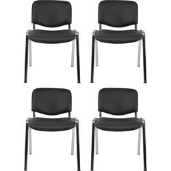 Chaise visiteur viking d5c en chrome noir empilable 5 pièces