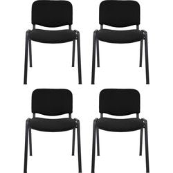 Chaise visiteur viking d5s en noir empilable 4 pièces