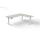 Bureau assis-debout Kerkmann Move 3 en forme de L gris clair