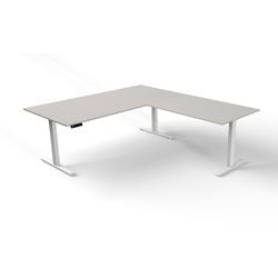 Bureau assis-debout Kerkmann Move 3 en forme de L gris clair