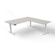 Bureau assis-debout Kerkmann Move 3 en forme de L gris clair