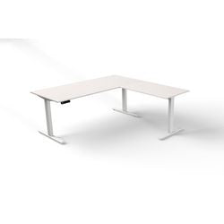Bureau assis-debout Kerkmann Move 3 en forme de L blanc