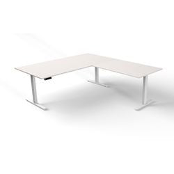 Bureau assis-debout Kerkmann Move 3 en forme de L blanc
