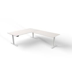 Bureau assis-debout Kerkmann Move 3 en forme de L blanc