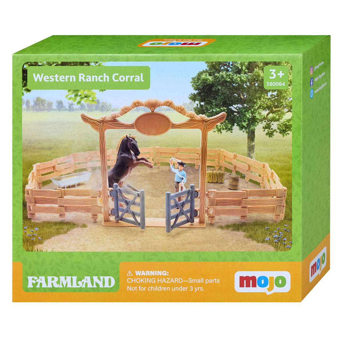 Mojo Farmland Western Ranch avec cheval et cowboy jeu Set 380064