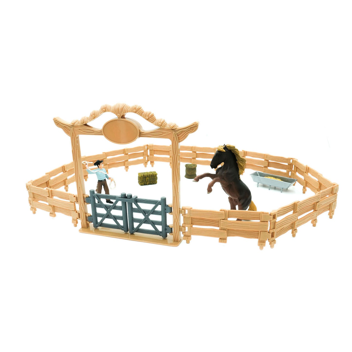 Mojo Farmland Western Ranch avec cheval et cowboy jeu Set 380064