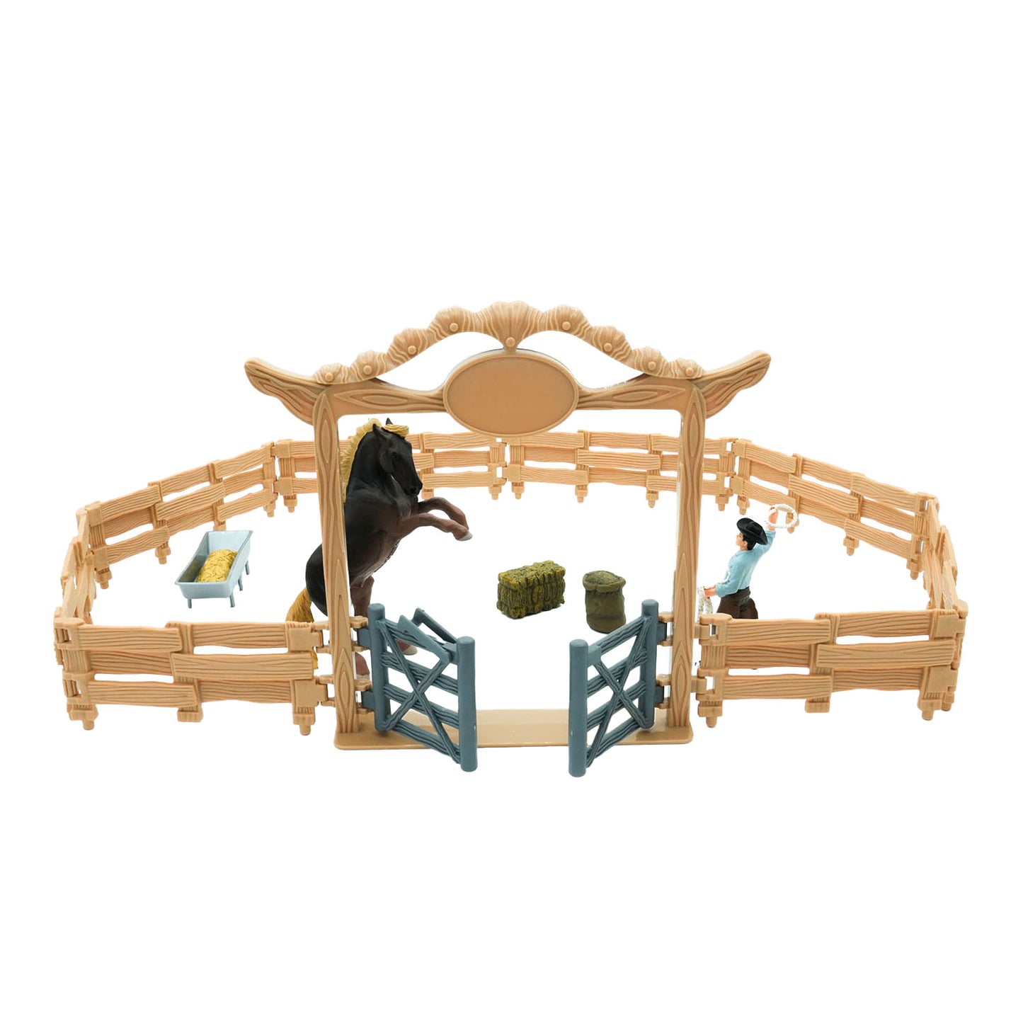 Mojo Farmland Western Ranch avec cheval et cowboy jeu Set 380064