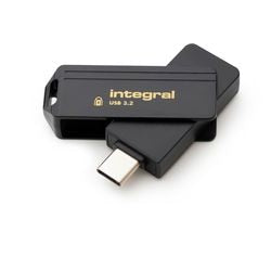 Clé USB intégrée 64 Go USB type-C or, noir