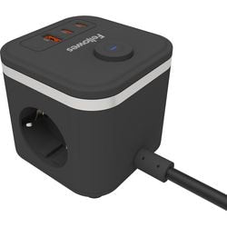 Multiprise Fellowes power cube - type f - 3 prises + USB-C USB-A - câble 2m - avec interrupteur - rallonge cube