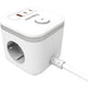 Multiprise Fellowes power cube - type f - 3 prises + 2x USB-C USB-A - rallonge 2m - avec interrupteur - gestion des câbles de bureau