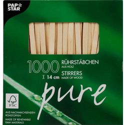 Bâtonnets d'agitation papstar pure brown 1000 pièces