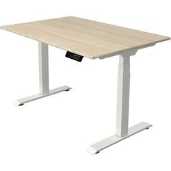 Bureau assis-debout Kerkmann move 1 érable stable, blanc 1270 mm x 1200 mm